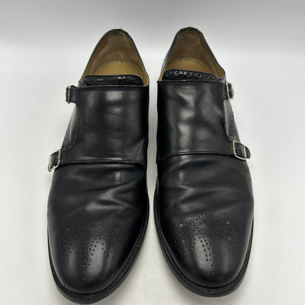 Cole Haan Loafers Mens 12 M Slip On Black Monk Strap Leather Double Buckle - Picture 5 of 11